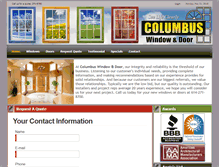 Tablet Screenshot of columbuswindowanddoor.com
